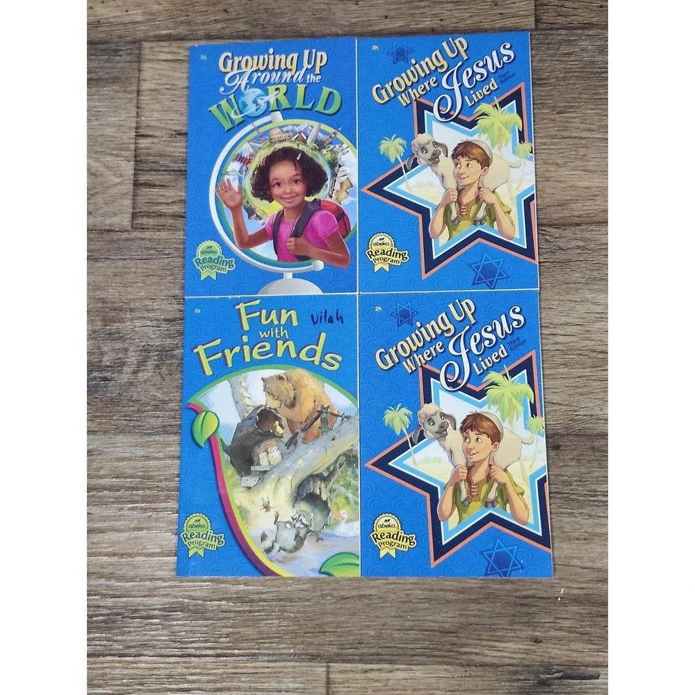 Abeka Reading 2 Lot of 4 Student Readers 2nd Grade  World Jesus Fun Friends